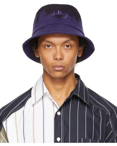 Feng Chen Wang Purple & Black Tie Dye Bucket Hat - Blue