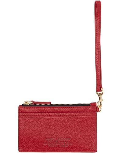 Marc Jacobs Red 'the Leather Top Zip Wristlet' Wallet