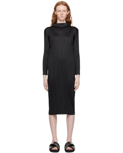 Pleats Please Issey Miyake Robe midi monthly colors january noire