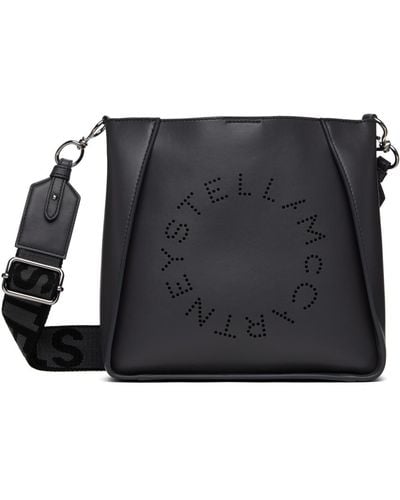 Stella McCartney Grey Logo Shoulder Bag - Black