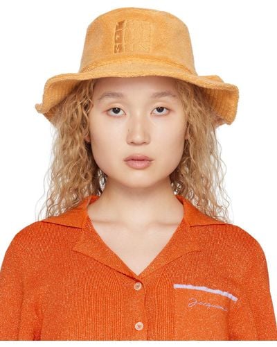 Jacquemus Orange Le Raphia 'le Bob Bandho' Bucket Hat