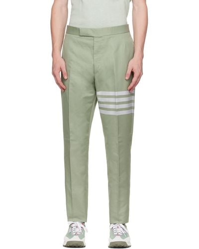 Thom Browne Thom e pantalon vert à quatre rayures