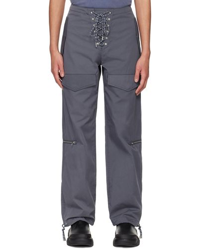 Dion Lee Hiking Cord Cargo Trousers - Blue