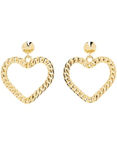 Moschino Gold Love & Peace Earrings - Black