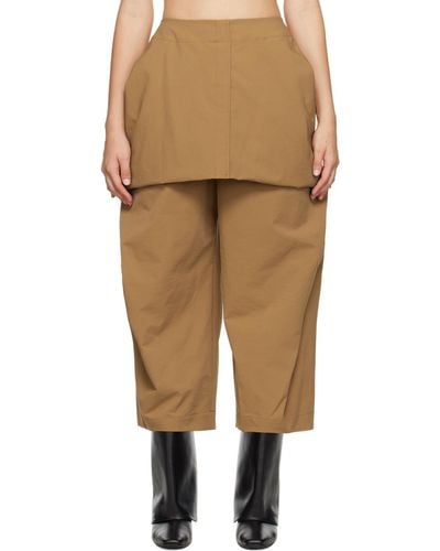 Issey Miyake Brown Canopy Trousers - Natural