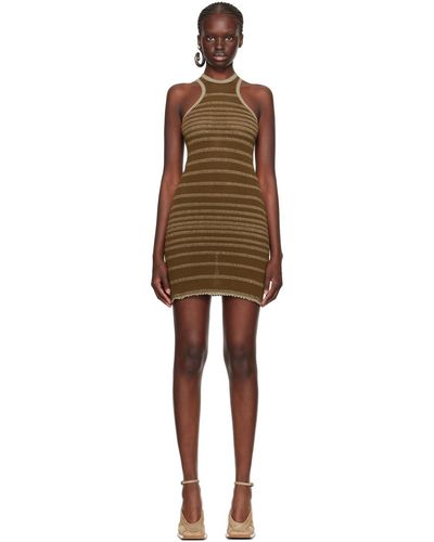 Jean Paul Gaultier Brown Knwls Edition Minidress - Black