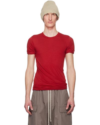 Rick Owens T-shirt rouge en jersey double face