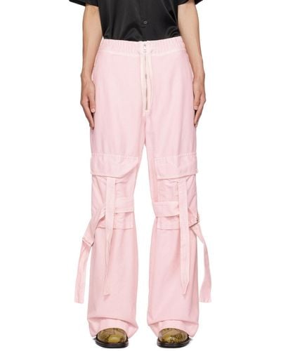 Dries Van Noten Pink Loose Strap Trousers