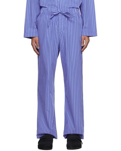 Tekla Pantalon de pyjama bleu à cordon coulissant