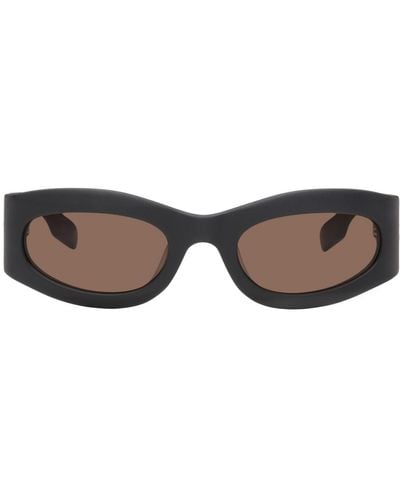 McQ Mcq Gray Oval Sunglasses - Black