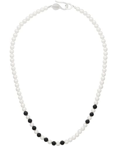 NUMBERING #7733 Pearl Onyx Beads Necklace - White