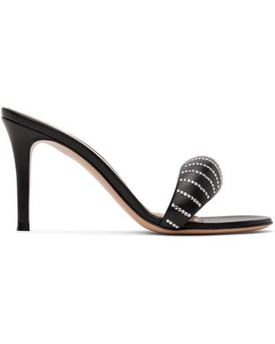 Gianvito Rossi Bijoux Crystal Heeled Sandals - Black