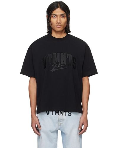 VTMNTS ロゴ刺繍 Tシャツ - ブラック