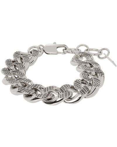 Marc Jacobs Silver Monogram Chain Link Bracelet - Black