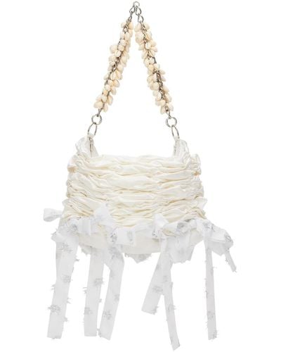 Chopova Lowena Ssense Exclusive Wedding Mini Pearl Bag - White