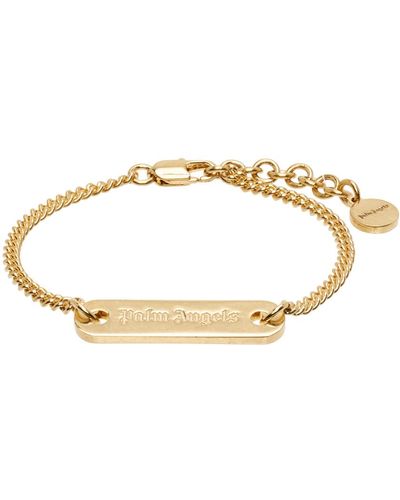 Palm Angels Gold Logo Plate Bracelet - Black