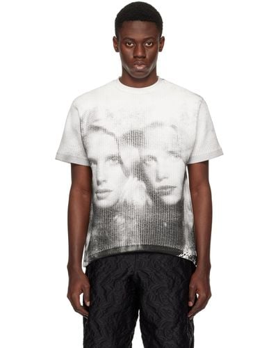Adererror ホワイト& Twin Face 02 Tシャツ - ブラック