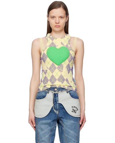 ANDERSSON BELL Ssense Exclusive Puffy Heart Saver Tank Top - Green