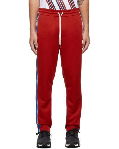 Moncler Striped Joggers - Red