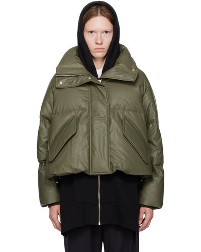 MM6 by Maison Martin Margiela Khaki Quilted Down Jacket - Green
