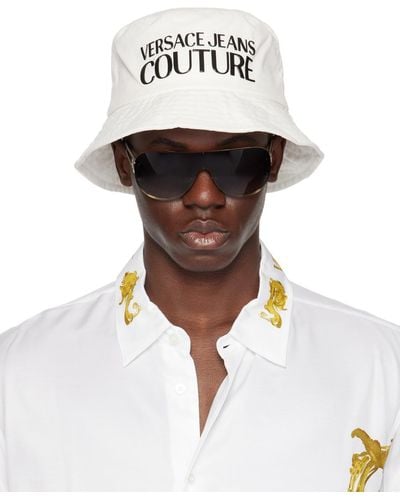 Versace Jeans Couture ホワイト ロゴ バケットハット