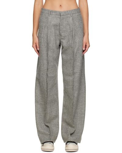 R13 Grey Inverted Pants - Multicolour
