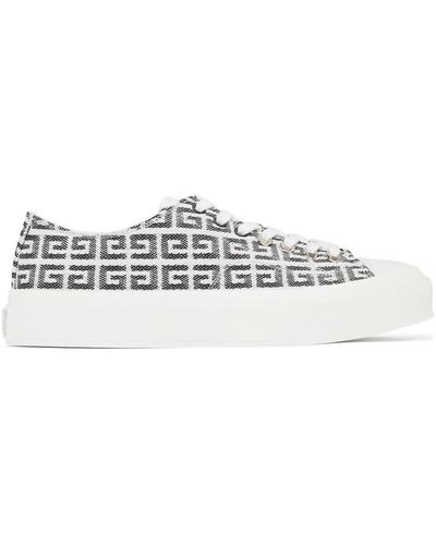 Givenchy Baskets city noir et blanc à motif 4g