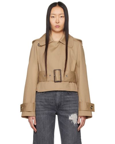 JW Anderson Beige Cropped Trench Coat - Blue
