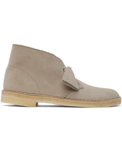 Clarks Taupe Suede Desert Boots - Black