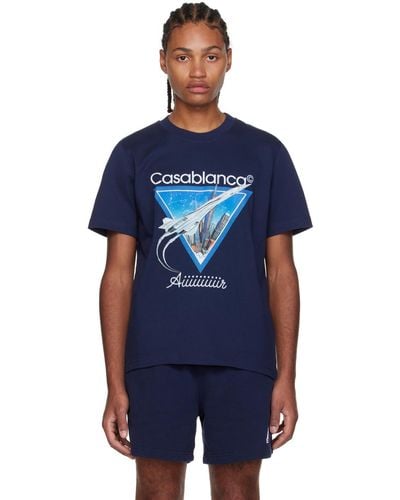 Casablancabrand Navy 'aiiiiir' T-shirt - Blue