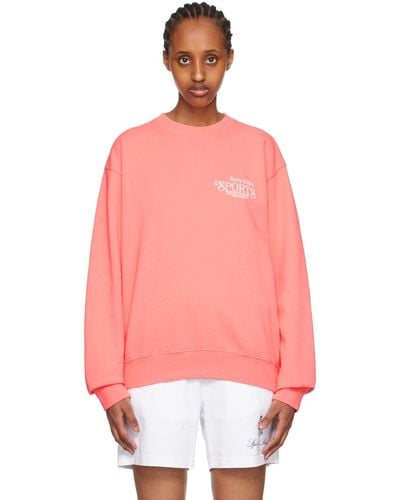 Sporty & Rich Pink Bardot Sports Sweatshirt