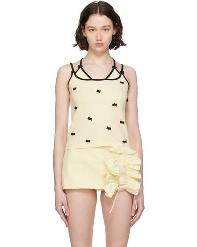 Pushbutton Off- Ribbon Camisole - Natural