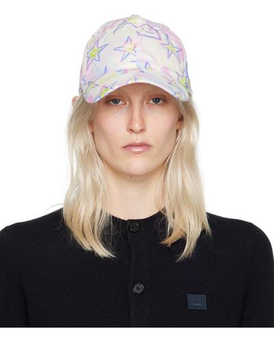 Acne Studios Pink Micro Patch Cap - Blue