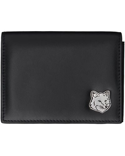 Maison Kitsuné Fox Head Trifold Wallet - Black
