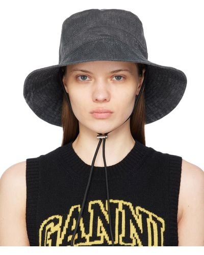 Ganni Faded Bucket Hat - Black
