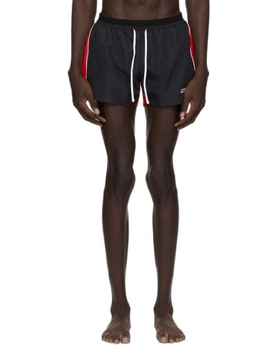 HUGO Black & Red Quick-drying Swim Shorts