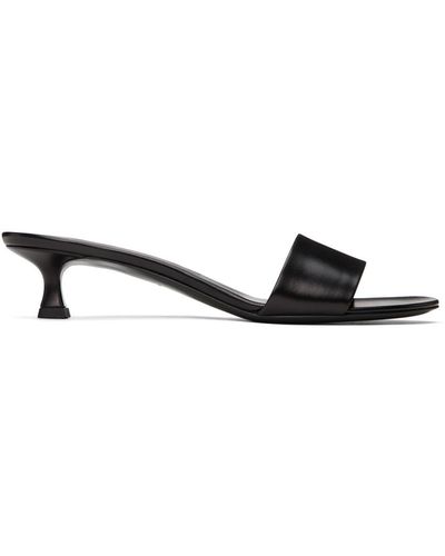 The Row Combo Kitten Heeled Sandals - Black