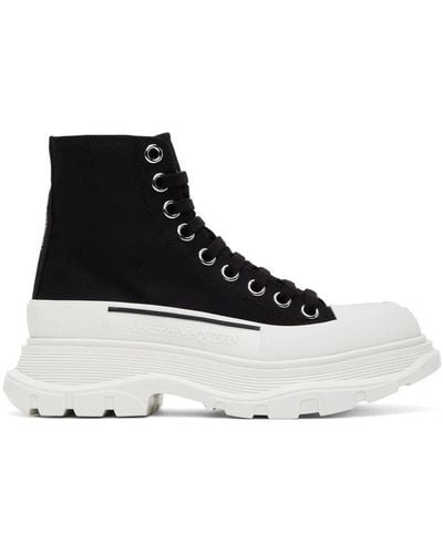 Alexander McQueen Black Tread Slick High Trainers