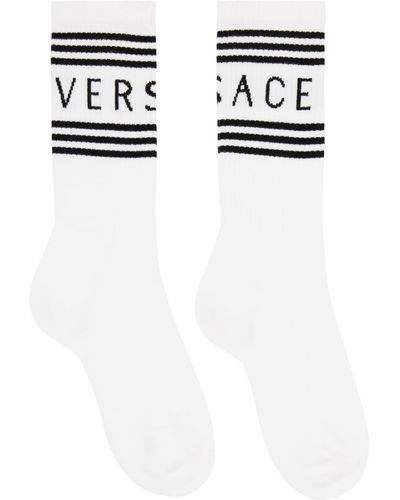 Versace Chaussettes athletic blanches - Noir