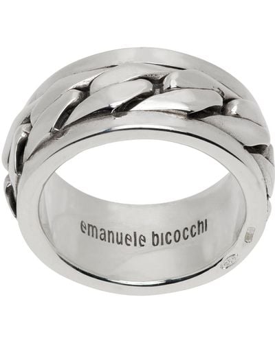Emanuele Bicocchi Ssense Exclusive Chain Ring - Metallic