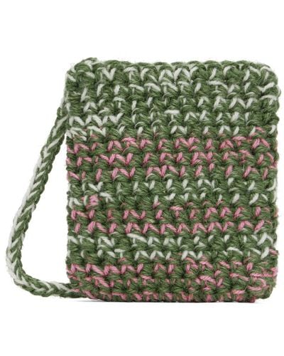 Nicholas Daley Crochet Pouch - Green