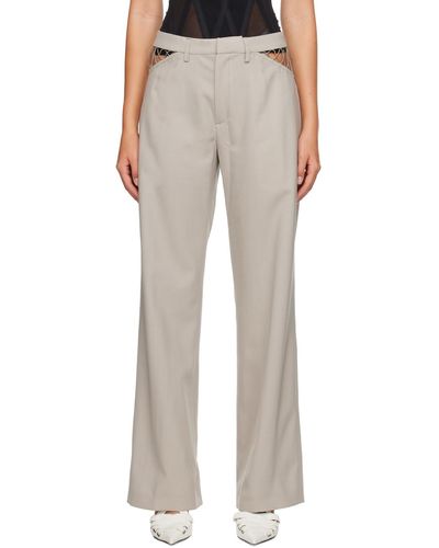 Dion Lee Taupe Lace Trousers - Multicolour