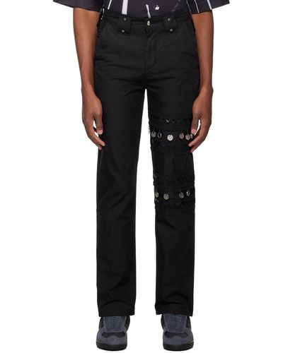 Youths in Balaclava Coin Trousers - Black