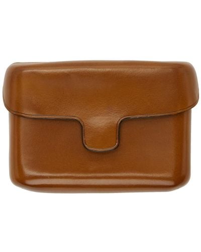Lemaire Tan Leather Card Case - Brown