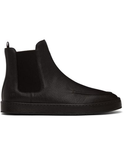 Giorgio Armani Black Moc Toe Chelsea Boots