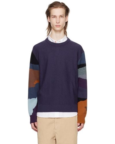PS by Paul Smith Purple Plains Sweater - Blue