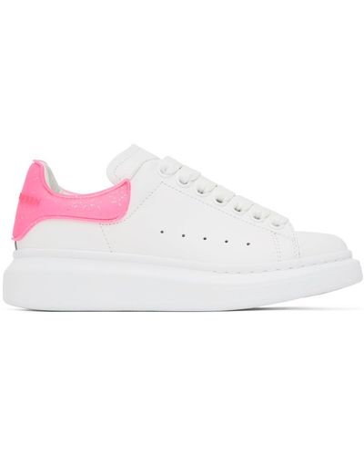 Alexander McQueen White & Pink Oversized Sneakers - Black