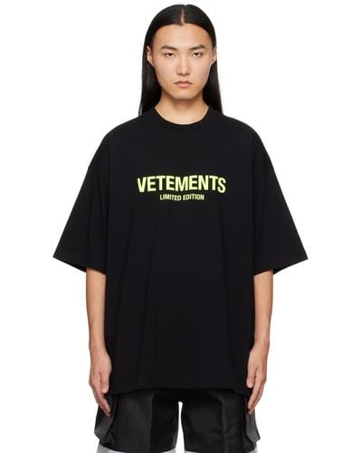 Vetements Black 'limited Edition' T-shirt