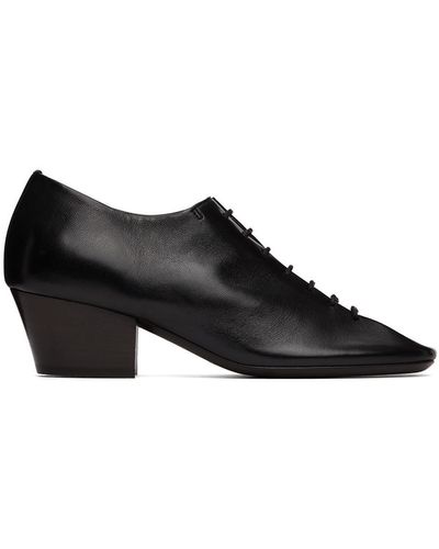Lemaire Chaussures à talon haut de style derbys noires en cuir
