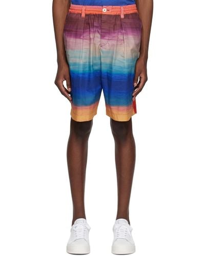 Marni Multicolour Printed Shorts - Blue